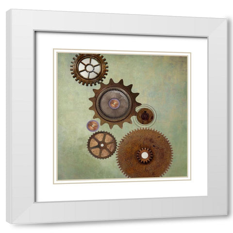 Cognitive I White Modern Wood Framed Art Print with Double Matting by Smith, Karen