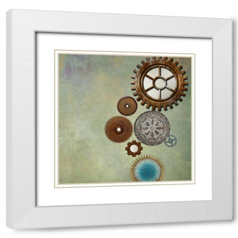 Cognitive II White Modern Wood Framed Art Print with Double Matting by Smith, Karen