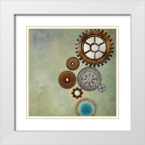 Cognitive II White Modern Wood Framed Art Print with Double Matting by Smith, Karen