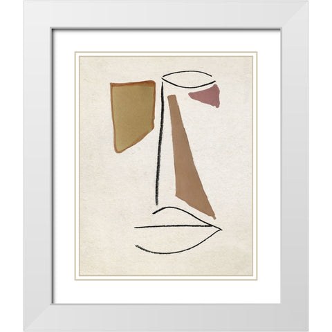 AbFace II White Modern Wood Framed Art Print with Double Matting by Smith, Karen