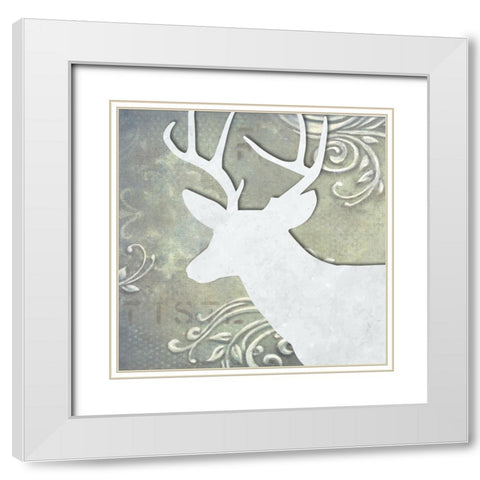 Head On II White Modern Wood Framed Art Print with Double Matting by Smith, Karen