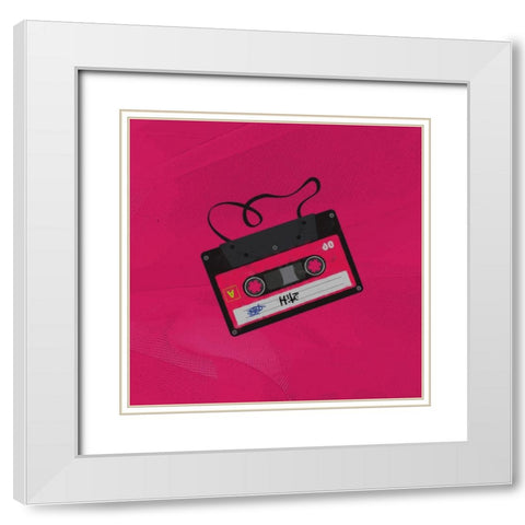 Tape On I White Modern Wood Framed Art Print with Double Matting by Smith, Karen