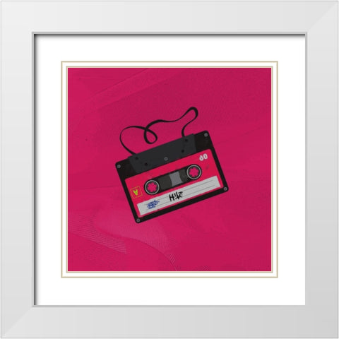 Tape On I White Modern Wood Framed Art Print with Double Matting by Smith, Karen