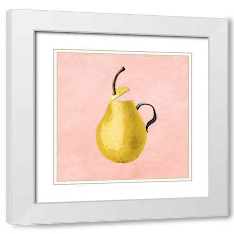 Pre Pear White Modern Wood Framed Art Print with Double Matting by Smith, Karen