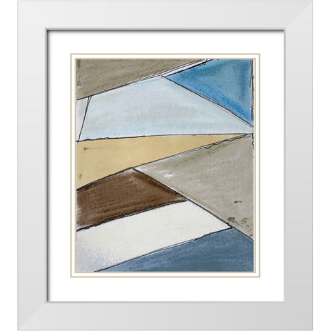 Zig Zag I White Modern Wood Framed Art Print with Double Matting by Smith, Karen