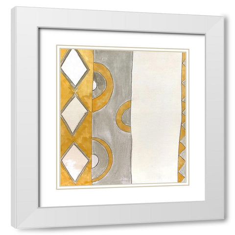 Hoopla I White Modern Wood Framed Art Print with Double Matting by Smith, Karen