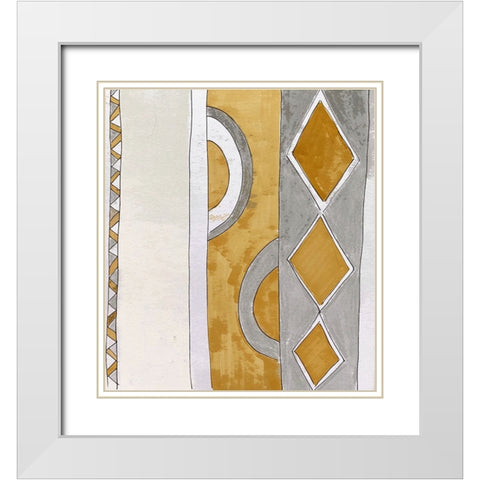 Hoopla II White Modern Wood Framed Art Print with Double Matting by Smith, Karen