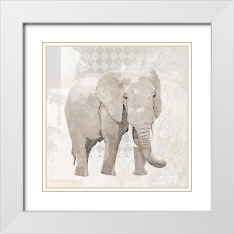 Ellie I White Modern Wood Framed Art Print with Double Matting by Smith, Karen