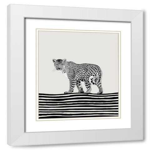 Line Up White Modern Wood Framed Art Print with Double Matting by Smith, Karen