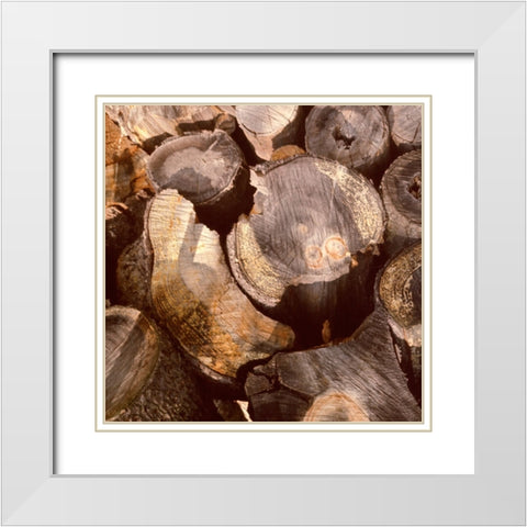 Wood Pile White Modern Wood Framed Art Print with Double Matting by Stalus, Judy