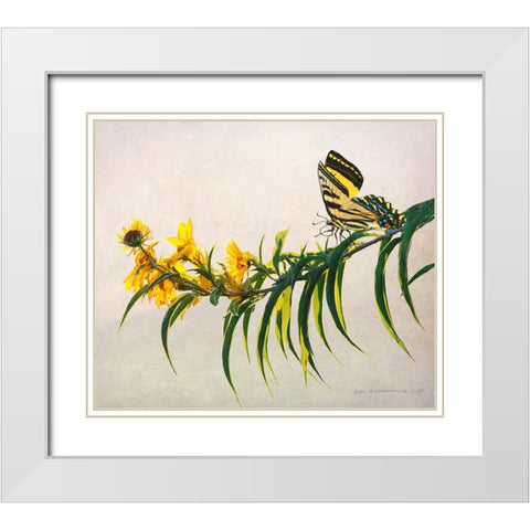 Yellow Flowers Variation White Modern Wood Framed Art Print with Double Matting by Vest, Christopher