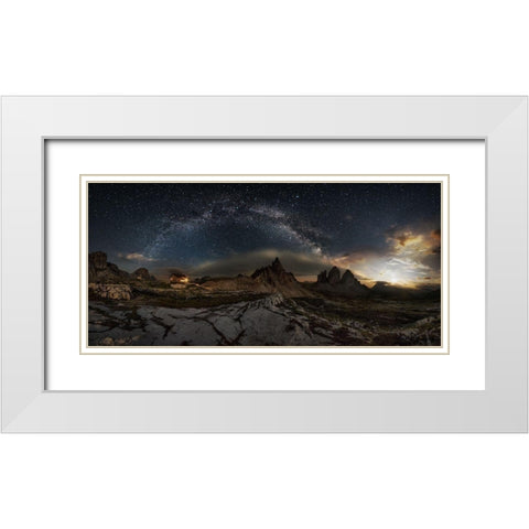 Galaxy Dolomites White Modern Wood Framed Art Print with Double Matting by Pedretti, Ivan