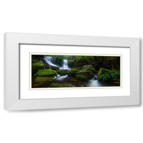 Hello Horseshoe White Modern Wood Framed Art Print with Double Matting by L. Stephens, Jason