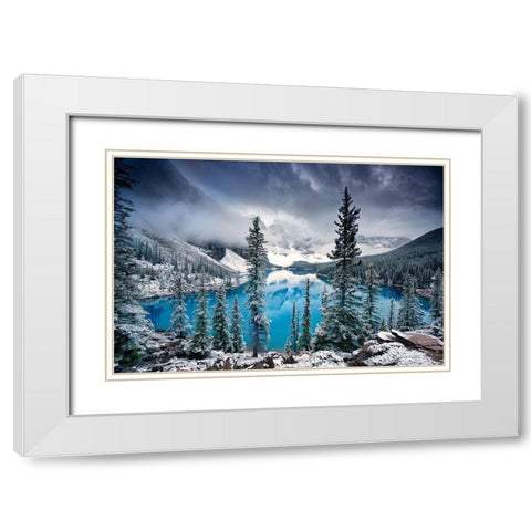 Morning blues White Modern Wood Framed Art Print with Double Matting by Cole, Trevor