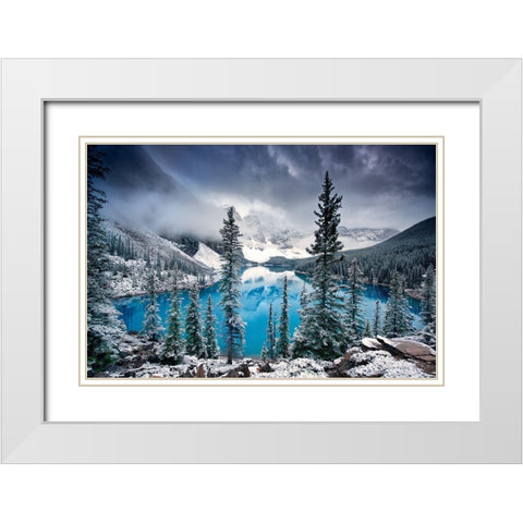 Morning blues White Modern Wood Framed Art Print with Double Matting by Cole, Trevor