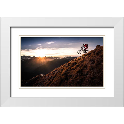 Live the adventure White Modern Wood Framed Art Print with Double Matting by Bertoncelj, Sandi