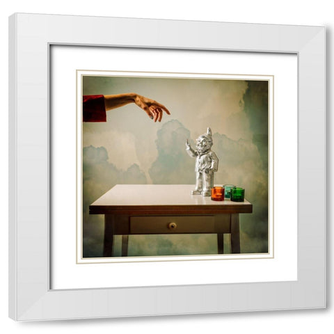 Holy shit White Modern Wood Framed Art Print with Double Matting by Ambra