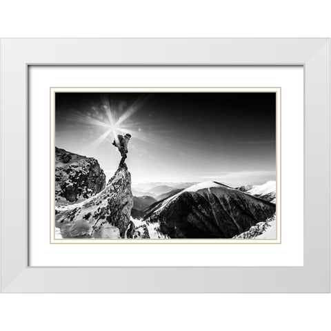 Life at the top White Modern Wood Framed Art Print with Double Matting by Krivosik, Marian