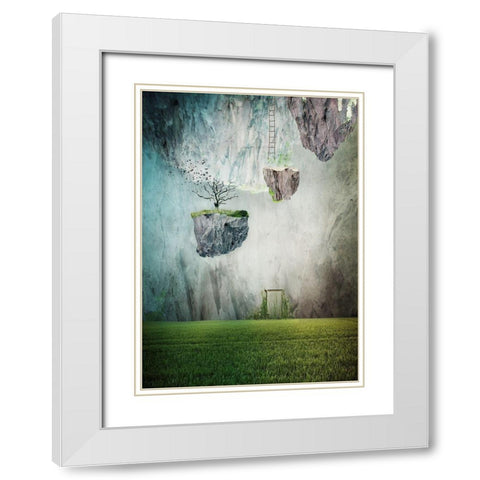 The Islands of oblivion White Modern Wood Framed Art Print with Double Matting by Lazarska, Lucyna