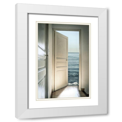 Behind the door White Modern Wood Framed Art Print with Double Matting by Marcel, Christian