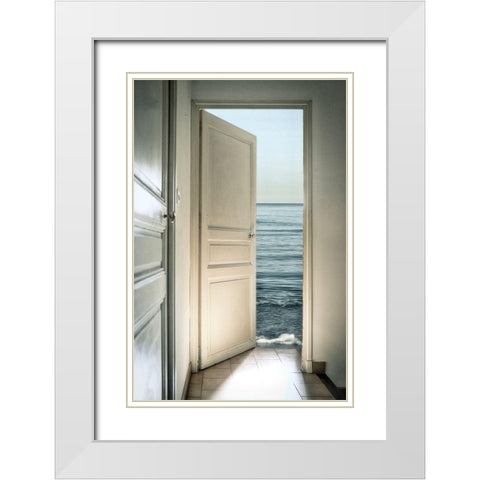 Behind the door White Modern Wood Framed Art Print with Double Matting by Marcel, Christian
