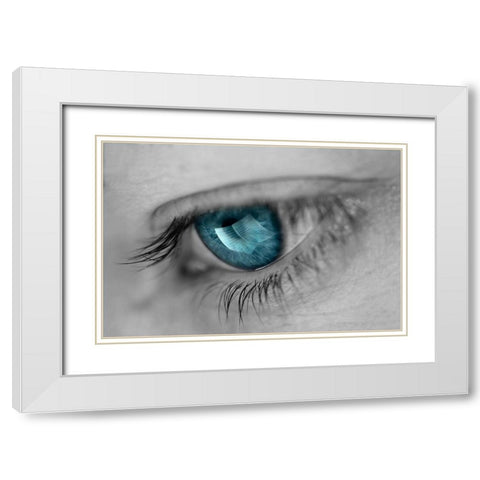 Music in Her Eyes White Modern Wood Framed Art Print with Double Matting by Garci, Xavier
