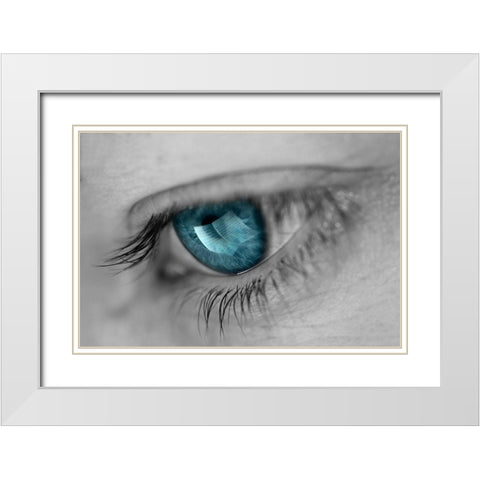Music in Her Eyes White Modern Wood Framed Art Print with Double Matting by Garci, Xavier