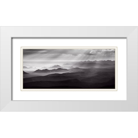 Namib Desert by air White Modern Wood Framed Art Print with Double Matting by Guijt, Richard