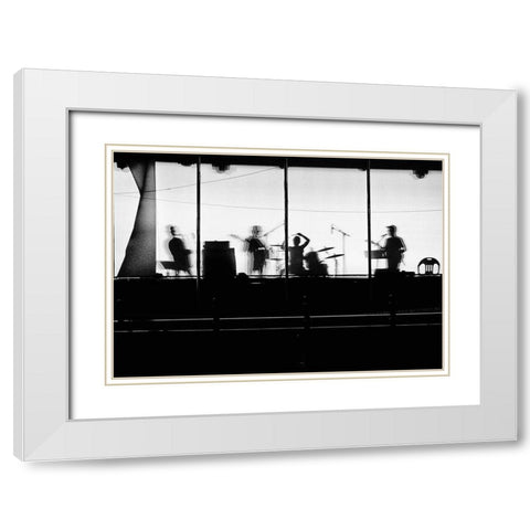 the music White Modern Wood Framed Art Print with Double Matting by Hee Han, Dong