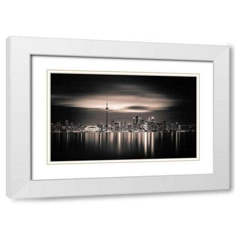 Toronto White Modern Wood Framed Art Print with Double Matting by Yoann