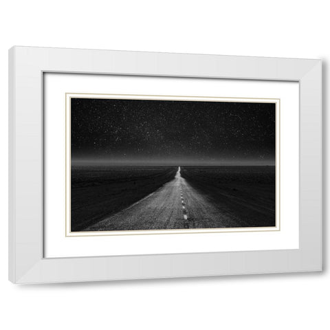 The Dark Eternal Night White Modern Wood Framed Art Print with Double Matting by Azimaie, Asef