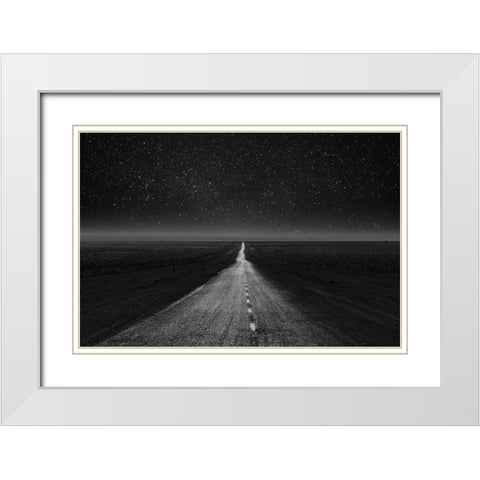 The Dark Eternal Night White Modern Wood Framed Art Print with Double Matting by Azimaie, Asef