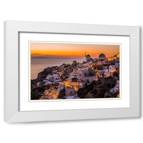 Calispera Santorini White Modern Wood Framed Art Print with Double Matting by Agazzi, Andreas
