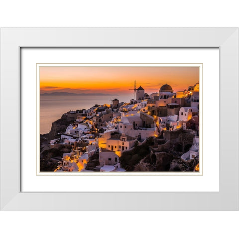 Calispera Santorini White Modern Wood Framed Art Print with Double Matting by Agazzi, Andreas