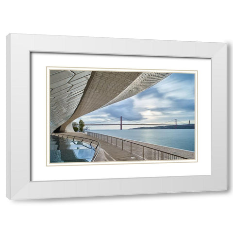 MAAT White Modern Wood Framed Art Print with Double Matting by Gomes, Paulo