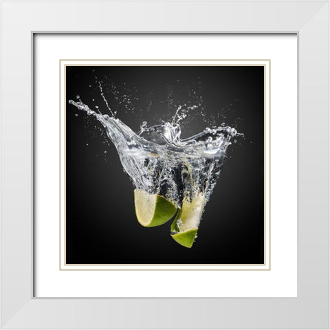 Fresh Limes! White Modern Wood Framed Art Print with Double Matting by Yunta, Isma