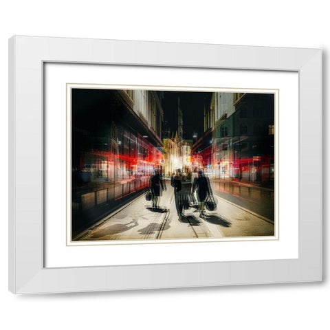 Free Exit White Modern Wood Framed Art Print with Double Matting by Chiriaco, Carmine