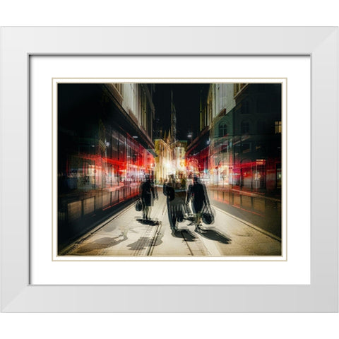 Free Exit White Modern Wood Framed Art Print with Double Matting by Chiriaco, Carmine