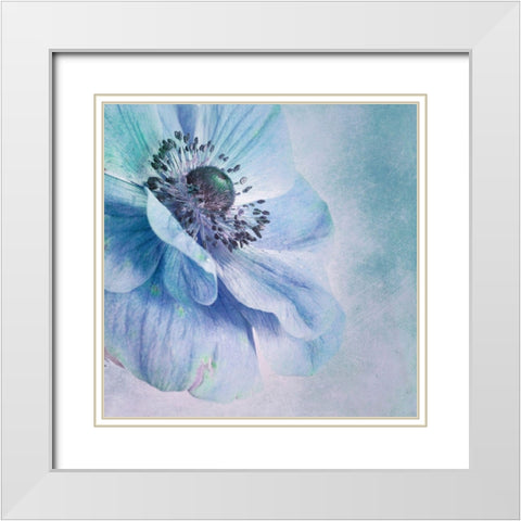 Shades of Blue White Modern Wood Framed Art Print with Double Matting by Wettstein, Priska