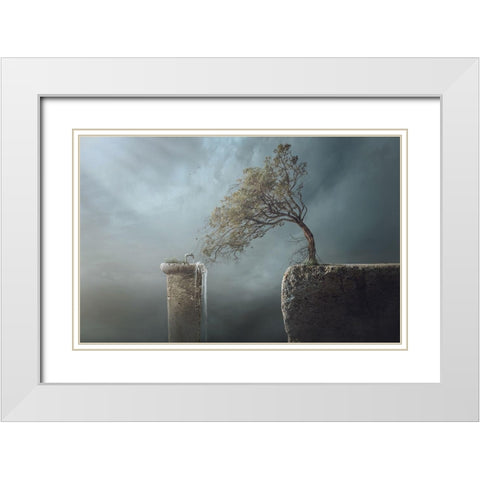 Drink Water White Modern Wood Framed Art Print with Double Matting by Almawash, Sulaiman