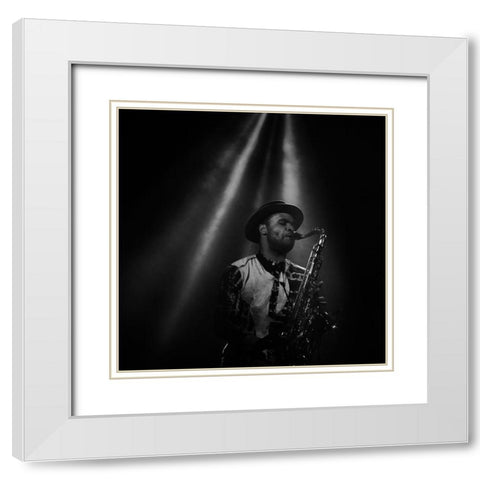 summer song White Modern Wood Framed Art Print with Double Matting by Correia, Rui