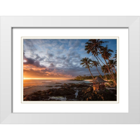 Return to Paradise White Modern Wood Framed Art Print with Double Matting by Vandewalle, Richard