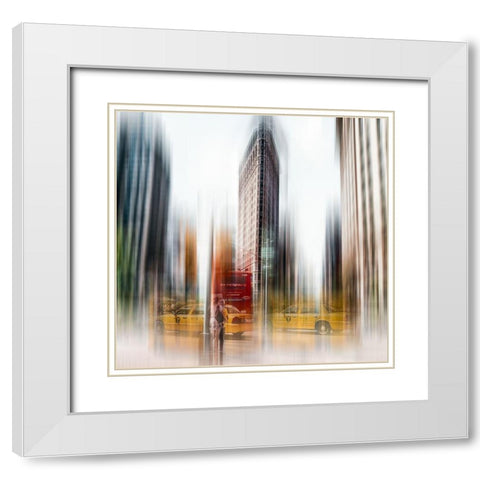 Flatiron White Modern Wood Framed Art Print with Double Matting by Chiriaco, Carmine