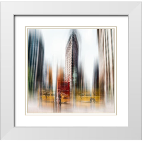 Flatiron White Modern Wood Framed Art Print with Double Matting by Chiriaco, Carmine