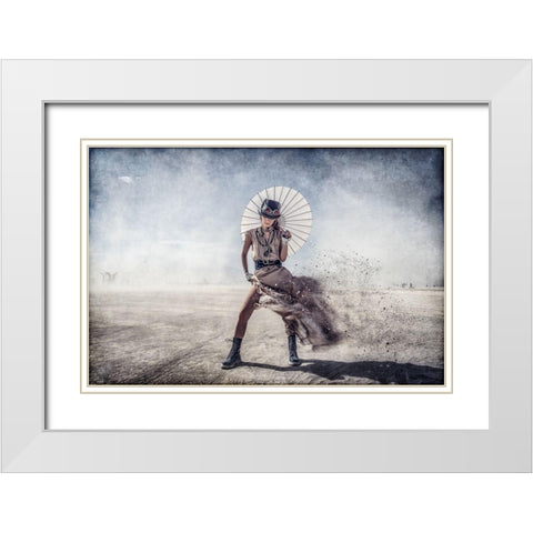 Gone With the Wind White Modern Wood Framed Art Print with Double Matting by Bonugli Kali, Gilles
