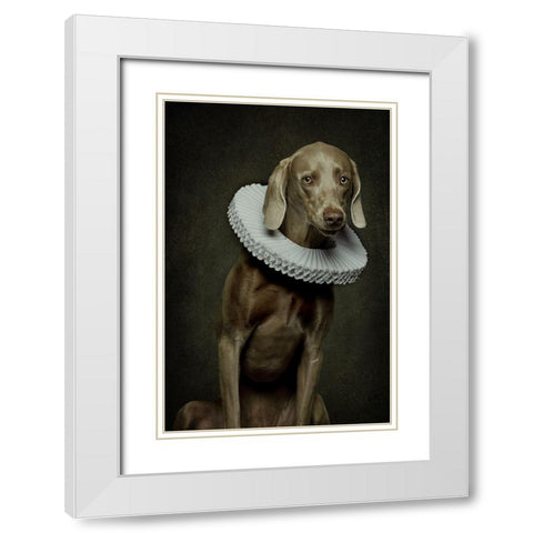 Roos White Modern Wood Framed Art Print with Double Matting by Belzon, Carine