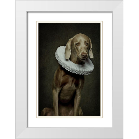 Roos White Modern Wood Framed Art Print with Double Matting by Belzon, Carine