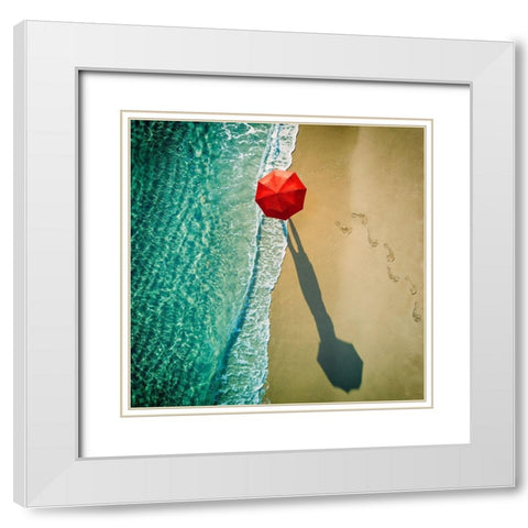 deep water White Modern Wood Framed Art Print with Double Matting by Ambra