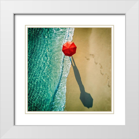 deep water White Modern Wood Framed Art Print with Double Matting by Ambra
