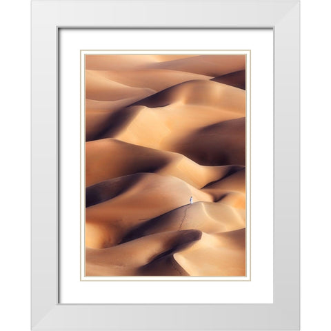 Chocolate Dunes White Modern Wood Framed Art Print with Double Matting by Al Hammadi, Khalid
